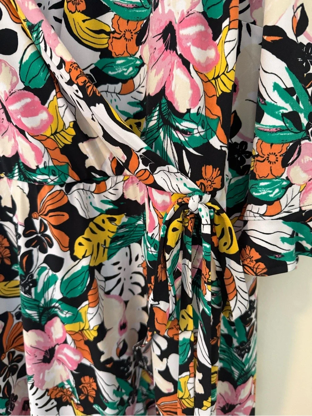 NWT Lane Bryant Floral Faux Wrap Dress Tie Waist Sz 22/24 - Picture 13 of 14